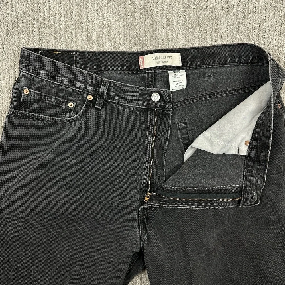 Vintage Levis 560 Jeans Mens 40x38 Fits 39x37 Black Relaxed Tapered Made USA 90s